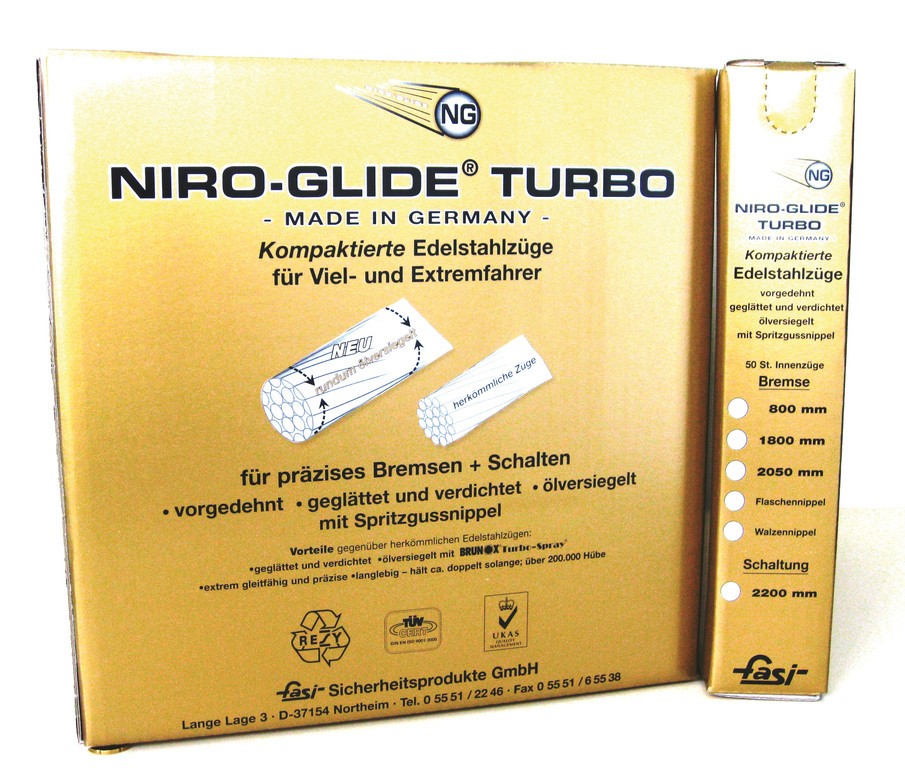 C/50 CABLES FRENO NIRO GLIDE TURBO ACERO INOX.2050